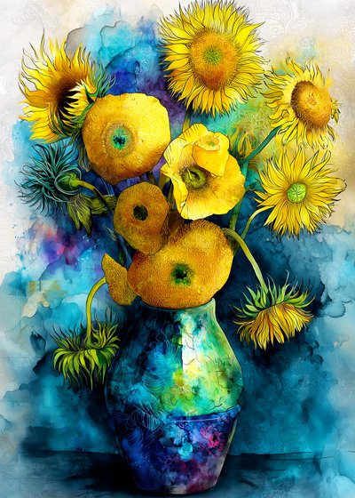 Sonnenblumen Naturkunst von Justyna Jaszke