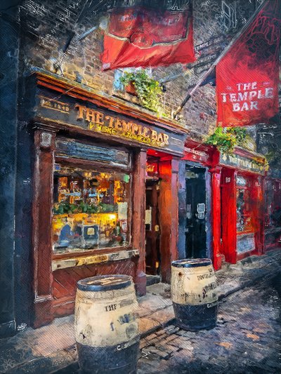Temple Bar Dublin Nacht von Justyna Jaszke