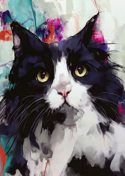 Lebendiges Katzenporträt von Justyna Jaszke