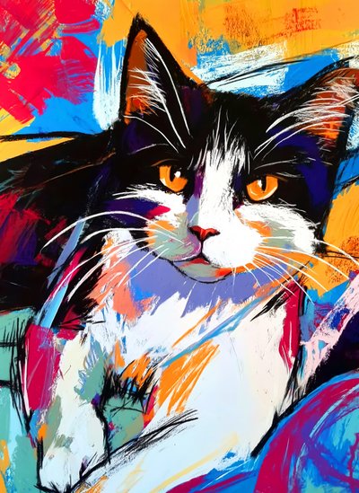 Lebendige Tuxedo Katze von Justyna Jaszke