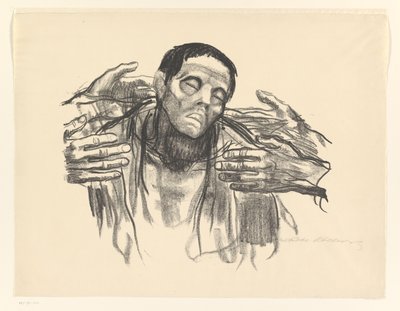 Mann und vier Hände von Käthe Kollwitz (signed by artist)