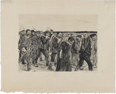 Ein Weberaufstand, Blatt 4: Weberzug von Käthe Kollwitz