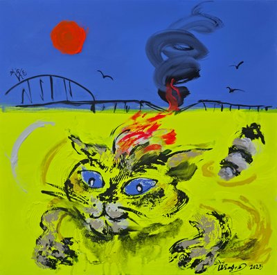 Blauäugige feurige Katze von Kanat Ibragimov