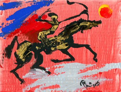 Galoppierendes Kriegerpferd von Kanat Ibragimov