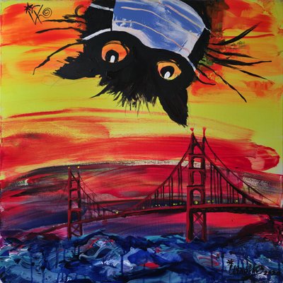 Maskierte Katze San Francisco Sonnenuntergang von Kanat Ibragimov