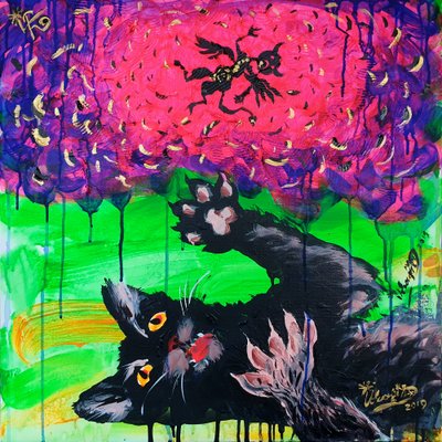 Verspielte Schwarze Katzenfantasie von Kanat Ibragimov