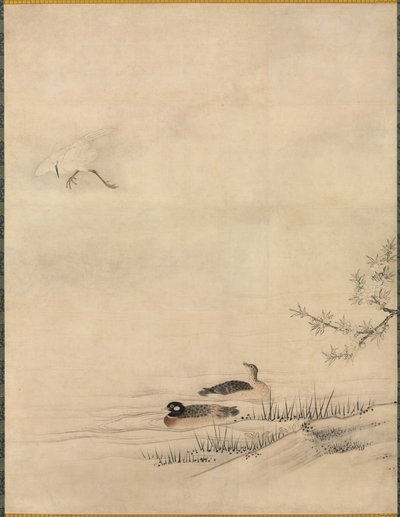 Blumen und Vögel in einer Frühlingslandschaft von Kano Motonobu