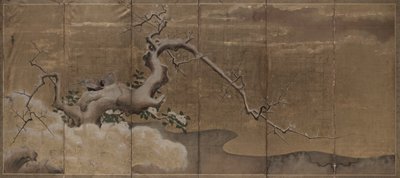Winterszene mit Pflaumenbäumen und Fasanen, frühe 1600er Jahre von Kano Naonobu