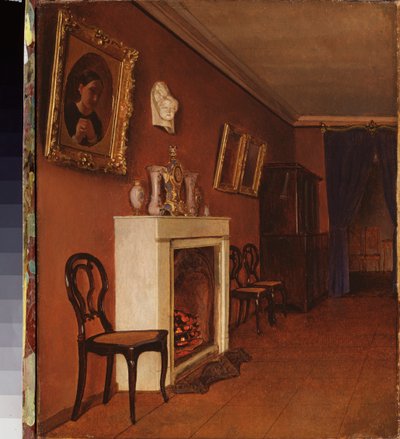 Innenraum mit Kamin von Kapiton Alekseevich Zelentsov