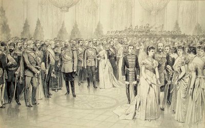 Hofball im St. Nikolaus-Saal des Winterpalastes, 1880er Jahre von Karel Brozh