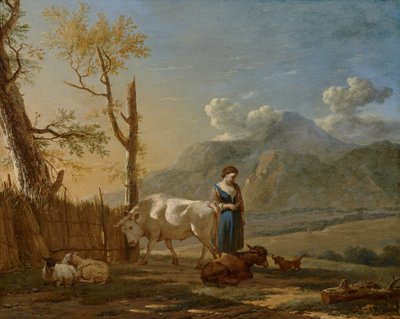 Landschaft mit einer Schäferin von Karel Dujardin