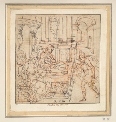 Der verlorene Sohn nimmt Abschied von seinen Eltern von Karel van Mander I