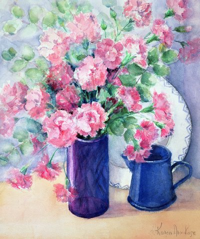 Provenzalisches Arrangement von Nelken und Eukalyptus von Karen Armitage