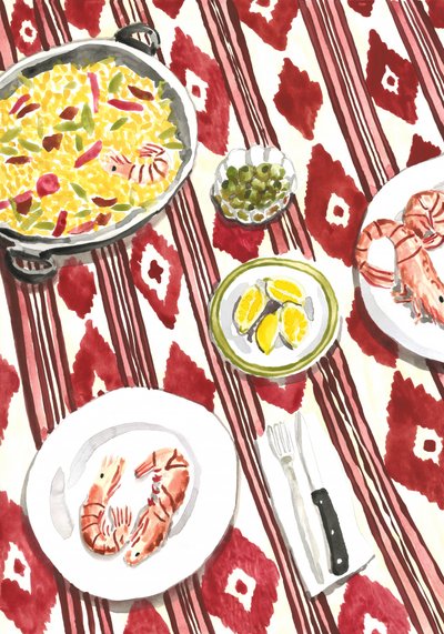 Spanische Paella-Mahlzeit von Karen Menzenbach