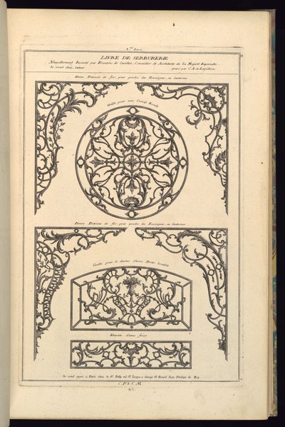 Deux Potences de fer, pour pendre des Enseignes, ou lanternes von Karl Albert von Lespilliez