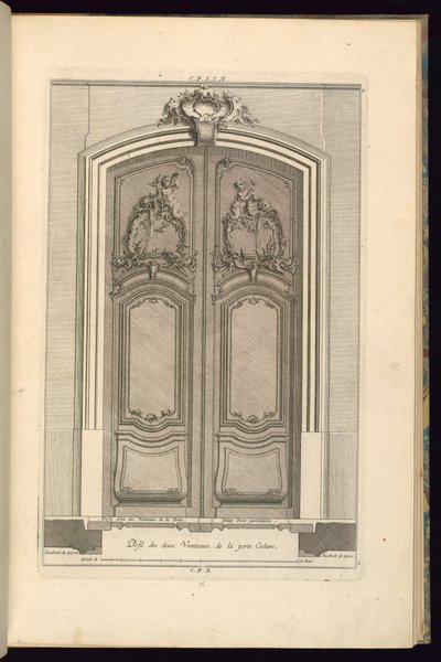 Aufriss und Plan eines Portals von Karl Albert von Lespilliez