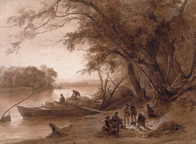 Lager der Reisenden am Missouri von Karl Bodmer