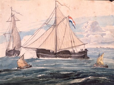 Kanonenboot bei Helvoet, Holland von Karl Bodmer
