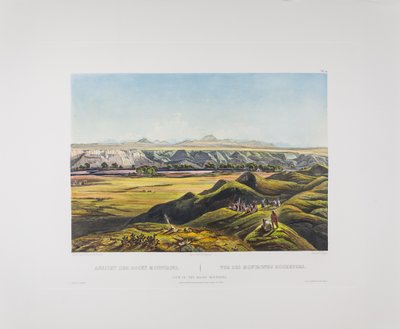 Tafel 44. Blick auf die Rocky Mountains, Bodmers Amerika, ca. 1836-43 (Kupferstich auf Papier) von Karl Bodmer