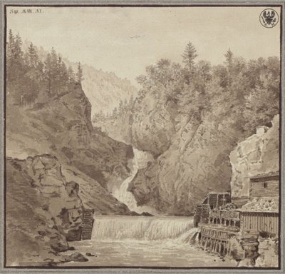 Ansicht des Wasserfalls bei Lend im Salzburgischen von Karl Friedrich Schinkel