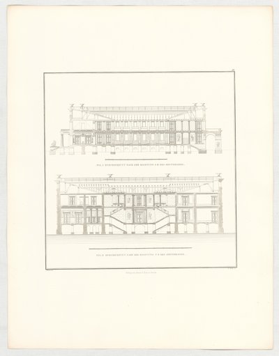 Ansichten des Schlosses Krzescowice, Blatt 50 der Folge "Sammlung architektonischer Entwürfe" von Karl Friedrich Schinkel