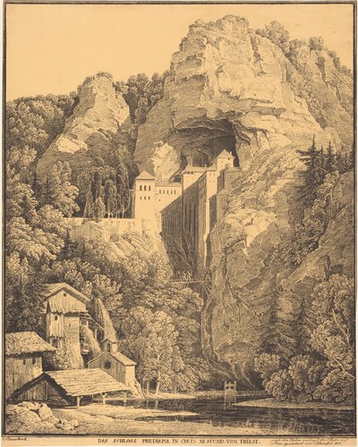 Das Schloss Predjama in Krain, zwölf Stunden von Triest von Karl Friedrich Schinkel