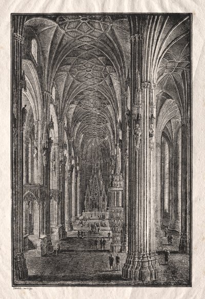 Innenraum des Stephansdoms in Wien von Karl Friedrich Schinkel