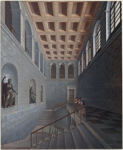 Köstritz. Schloss. Ansicht des Treppenhauses von Karl Friedrich Schinkel