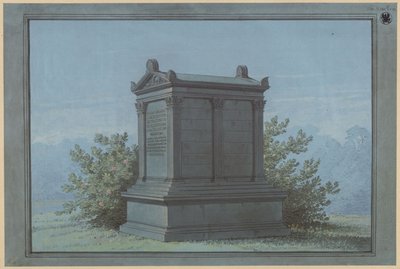 Sarkophag in Tempelform / Belchau, ehemals Kreis Graudenz, Regierungsbezirk Marienwerder. Entwurf zum Grabdenkmal Klinggräf in Form eines kleinen Tempels mit korinthischen Pilastern von Karl Friedrich Schinkel