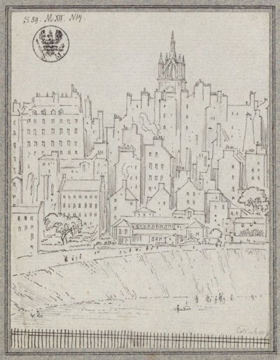 Stadtansicht von Edinburgh mit Häusern von Karl Friedrich Schinkel