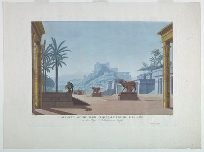 Bühnenbild: Jerusalem und Berg Zion, für Athalia von Karl Friedrich Schinkel