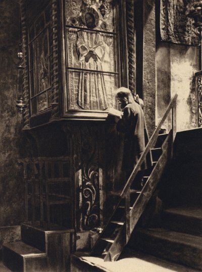 Jerusalem, Kirche des Heiligen Grabes, betender Mönch von Karl Grober