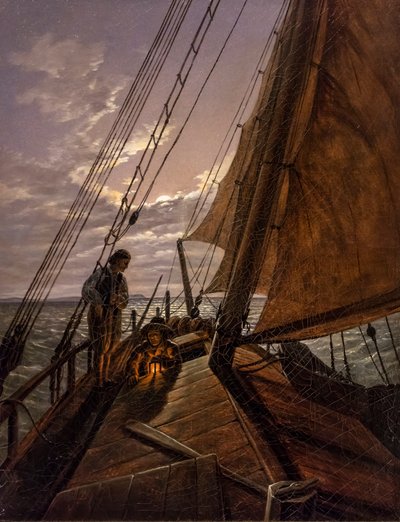 Segelboot, nach 1820 von Karl Gustav Carus