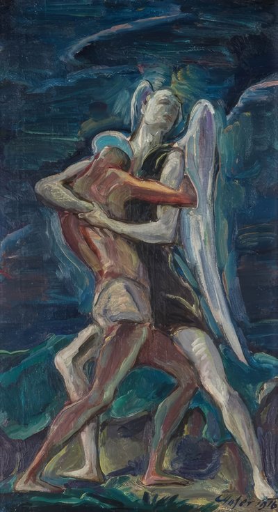 Jakob ringt mit dem Engel von Karl Hofer