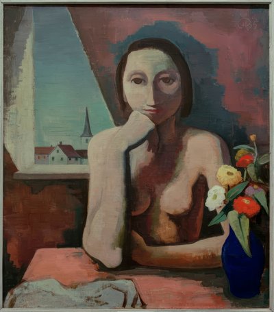 Mädchen in Mansarde von Karl Hofer