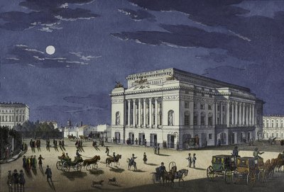 Das Alexandrinsky-Theater in Sankt Petersburg, erste Hälfte des 19. Jahrhunderts von Karl Petrovich Beggrov