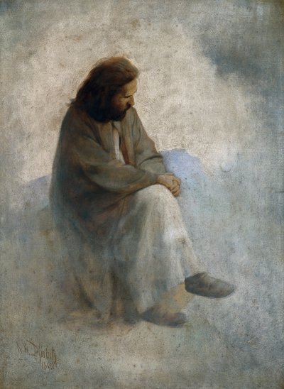 Selbstporträt als Christus von Karl Wilhelm Diefenbach