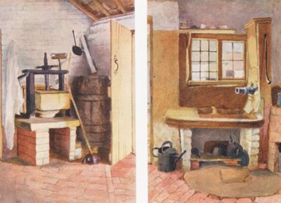 Die Küchenpumpe und alte Käsepresse, Rolleston von Kate (after) Greenaway
