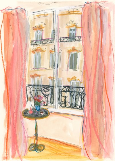 Paris Fensterblick Illustration von Katharina Puritscher