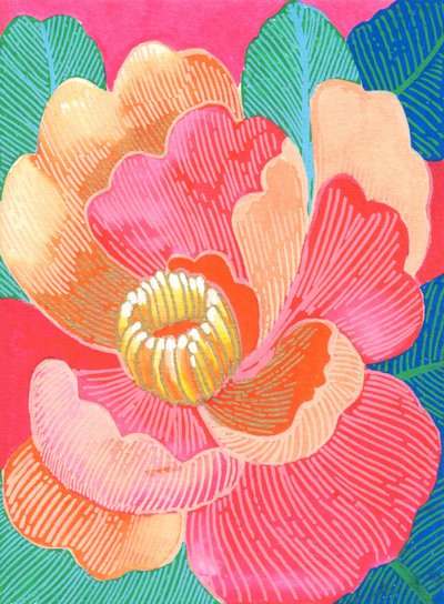 Bunte Tropische Blüte von Katie O'Shea