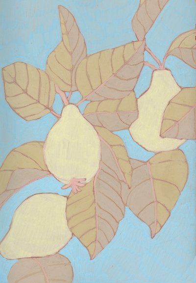 Birnen auf Blauem Ast von Katie O'Shea