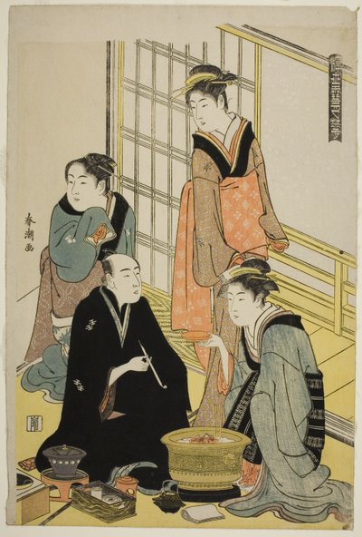 Schnee, aus der Serie "Schnee, Mond und Blumen der schwebenden Welt (Ukiyo setsugekka)" von Katsukawa Shuncho