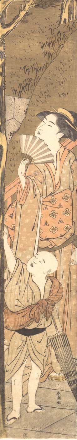 Frau und kleiner Junge von Katsukawa Shuncho