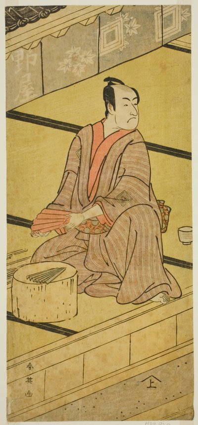 Der Schauspieler Ichikawa Monnosuke II als Daidoji Tabatanosuke im Stück Mukashi Mukashi Tejiro no Saru, aufgeführt im Ichimura-Theater im achten Monat, 1792 von Katsukawa Shun