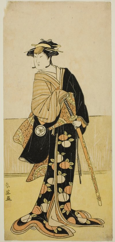 Der Schauspieler Iwai Hanshiro IV als Tonase (?) im Stück Kanadehon Chushingura (?), aufgeführt im Kiri-Theater (?) im achten Monat, 1787 (?) von Katsukawa Shun
