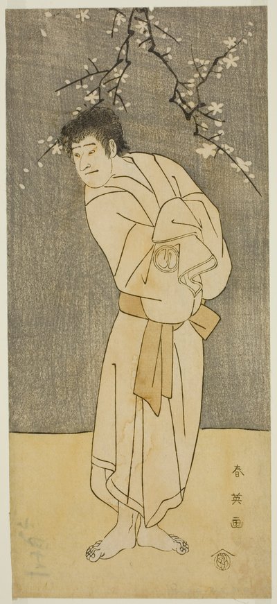 Der Schauspieler Sawamura Sojuro III als Mönch Seigen (?) im Stück Saikai Soga Nakamura (?), aufgeführt im Nakamura-Theater (?) im ersten Monat, 1793 (?) von Katsukawa Shun