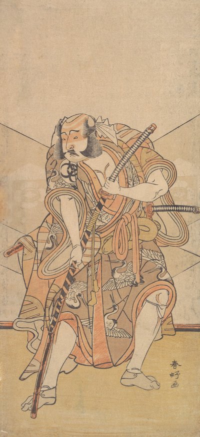 Bando Mitsugoro I in der Rolle von Asahina no Saburo, Drama Sono Kyodai Fuji no Sugatami, 1776 von Katsukawa Shunko