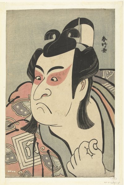 Büste des Schauspielers Ichikawa Monnosuke II in der Rolle von Soga no Goro von Katsukawa Shunko