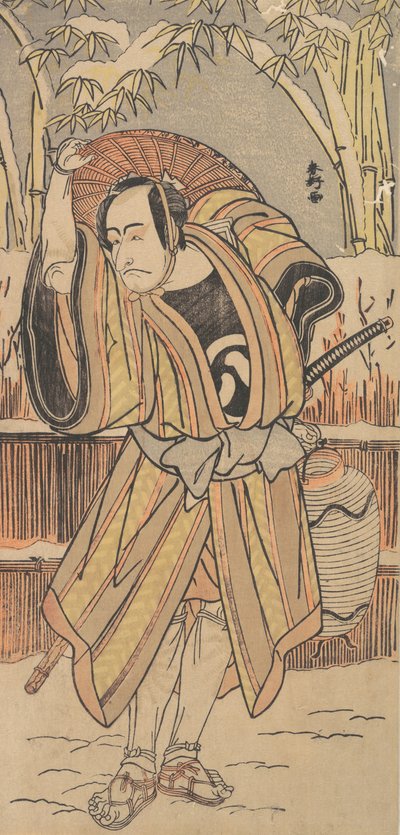Der fünfte Ichikawa Danjuro als Mann in Winterkleidung von Katsukawa Shunko