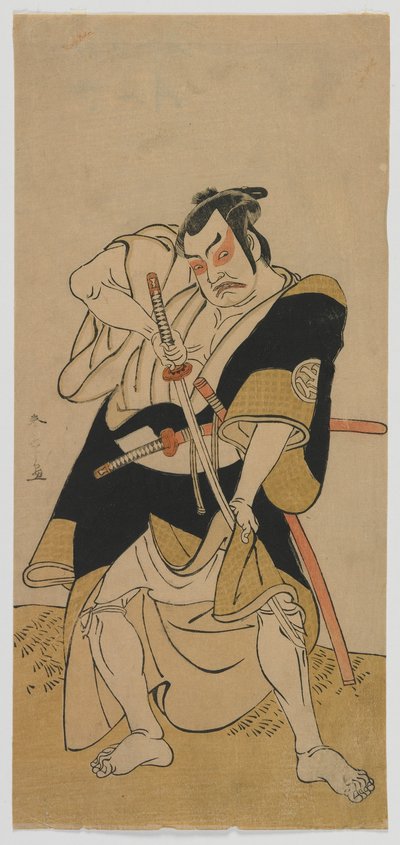 Kabuki-Schauspieler Nakamura Sukegoro II als Samurai, Edo-Periode, späte 1770er Jahre von Katsukawa Shunsho